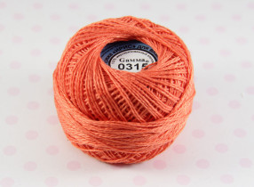 Пряжа Ирис 100% хлопок 10г 82м №0315 красно-оранжевый