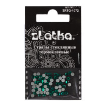 Страз клеевой " Zlatka" ZRTG- 1072 SS10 цветные 2. 7 мм стекло 72 шт в пакете с картонным еврослотом №10 изумрудный ( Emerald) 